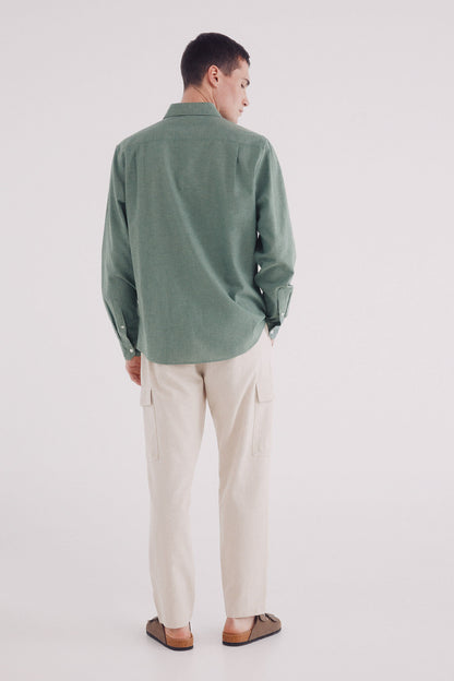 Springfield_Slim Fit Linen Cargo Trousers_1559352_97_04