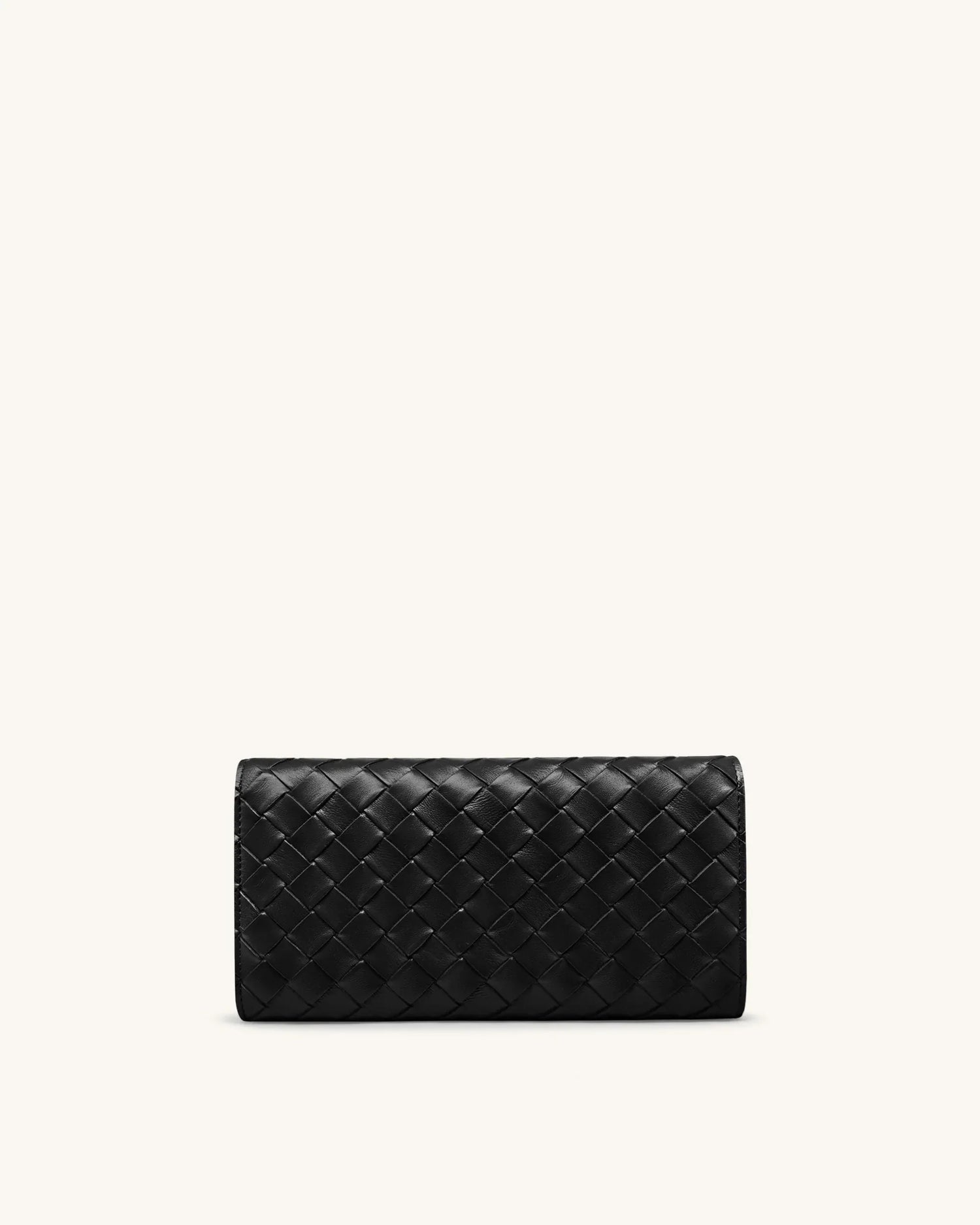 JW PEI Black Women Woven Texture Flap Wallet SKU: 156-12_Black Image 04