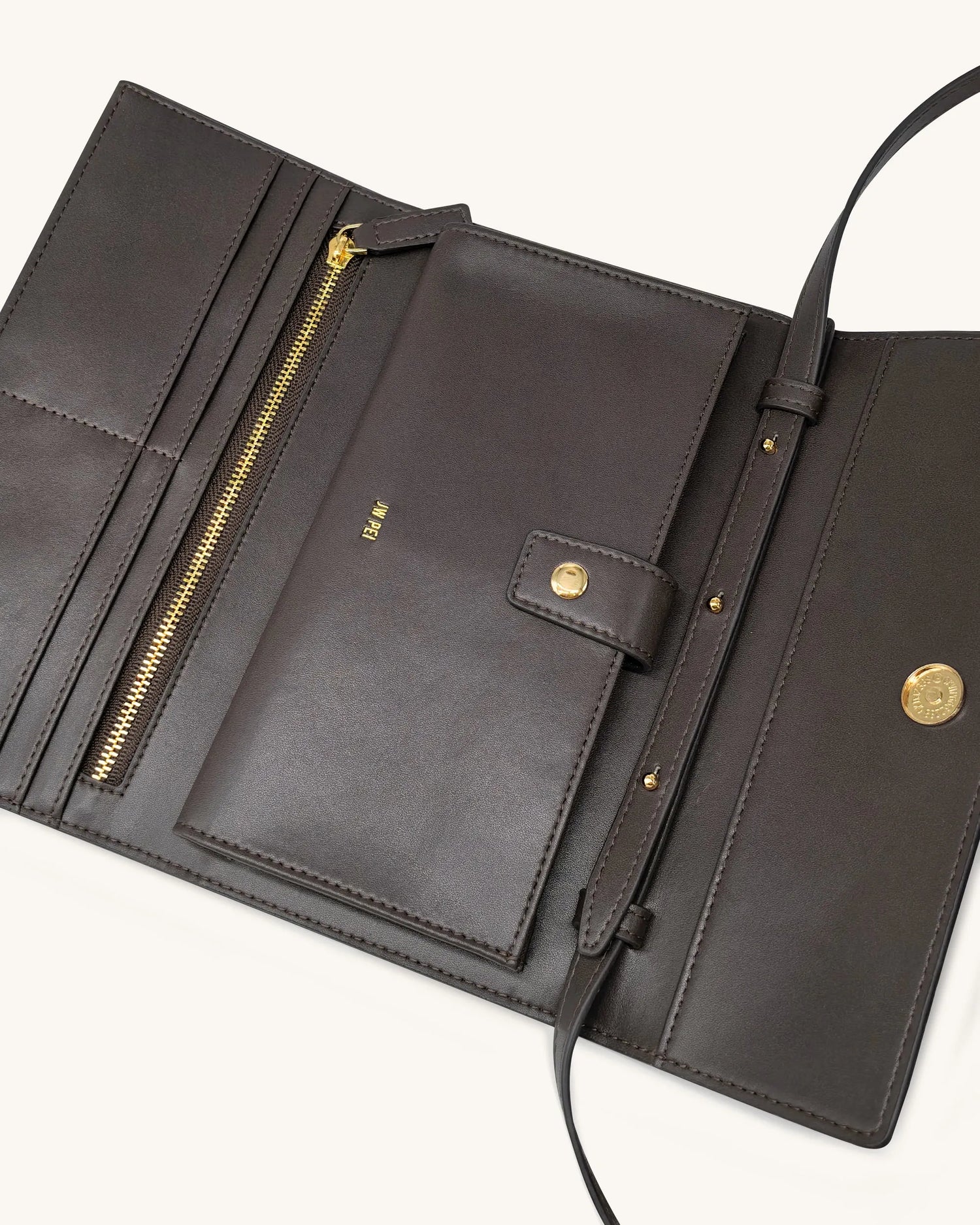 JW PEI Chocolate Women Woven Texture Flap Wallet  SKU: 156-32_Chocolate Image 03