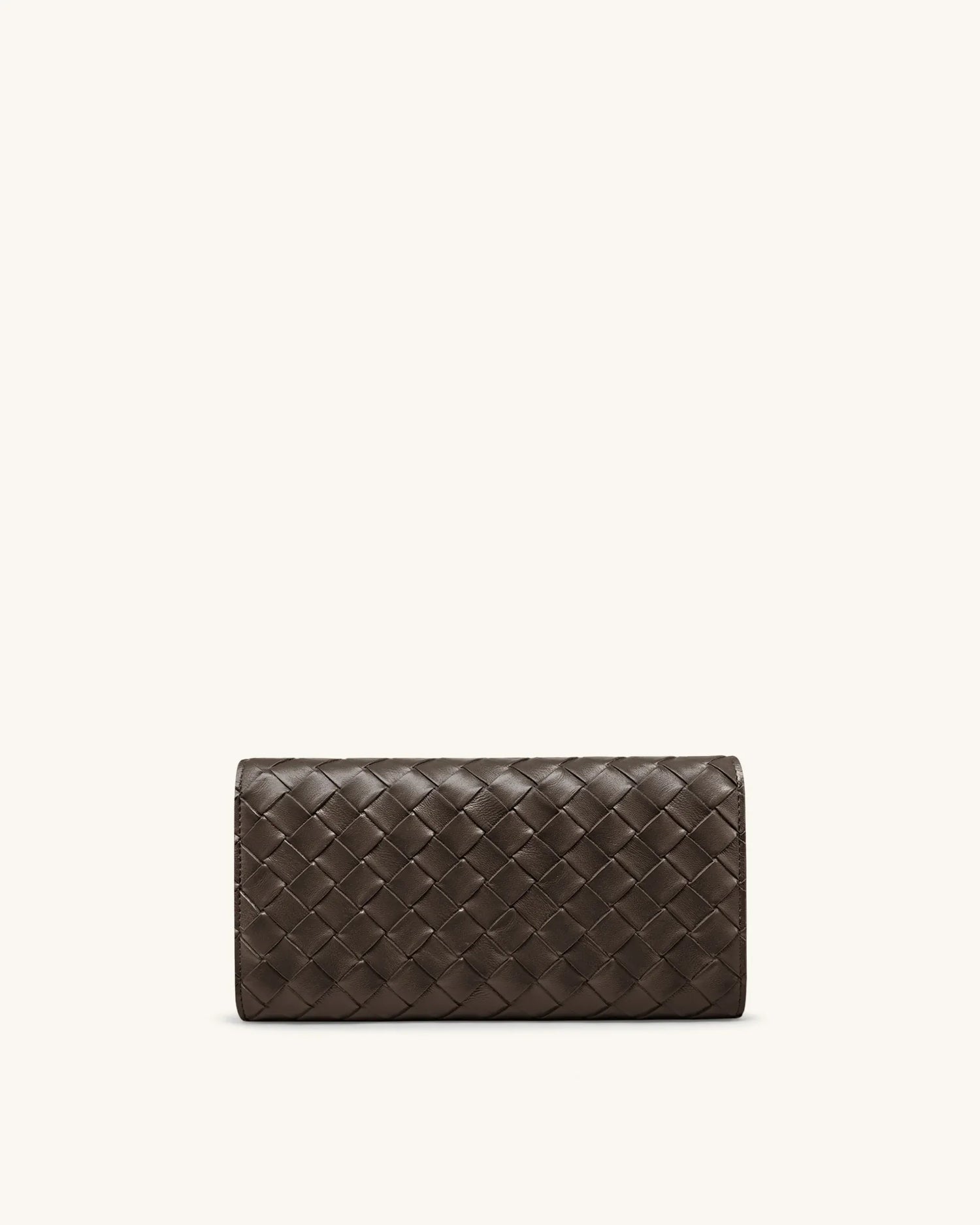 JW PEI Chocolate Women Woven Texture Flap Wallet  SKU: 156-32_Chocolate Image 04