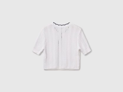 Benetton_Cropped Perforated Cardigan_1594E501Z_101_05