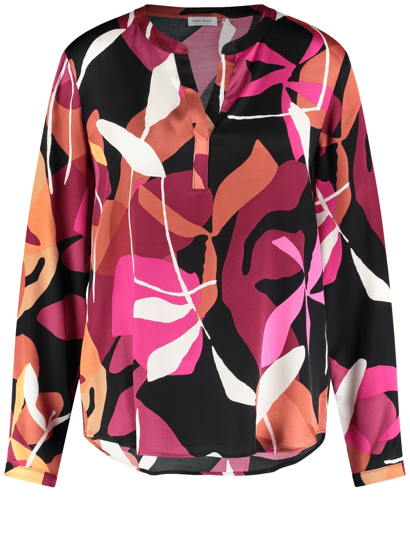 Gerry Weber_Black/Pumpkin/Azalea Aop_Blouse 1/1 Sleeve_160002-54008_1043_01