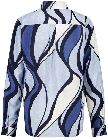 Gerry Weber_Blue Shaded Waveprint_Blouse 1/1 Sleeve_160026-54026_8132_02