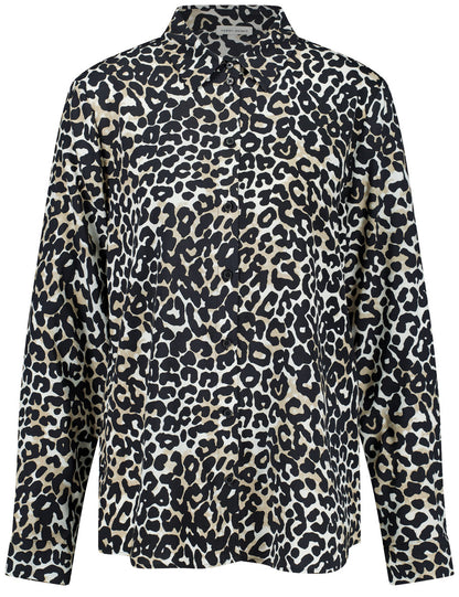 Gerry Weber_Black/Taupe/Sandshell Leo Aop_Blouse 1/1 Sleeve_160043-54039_1042_01