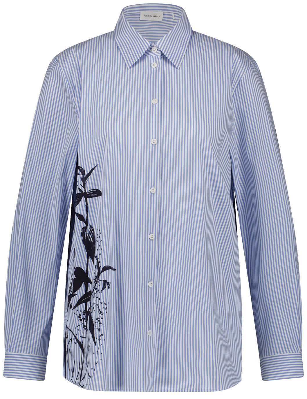 Gerry Weber_Blue/White Stripe With Print_Blouse 1/1 Sleeve_160057-54049_8179_01