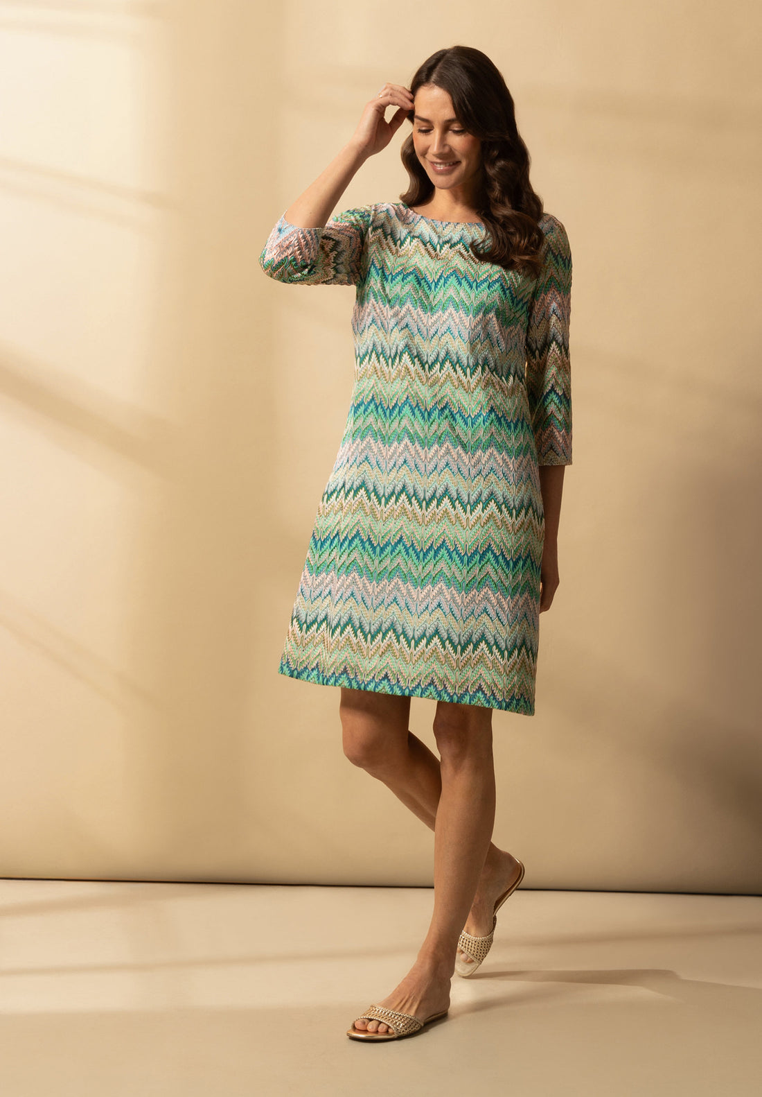 Betty Barclay_Sheath Dress with 3/4 Sleeves_1672-1115_5881_01