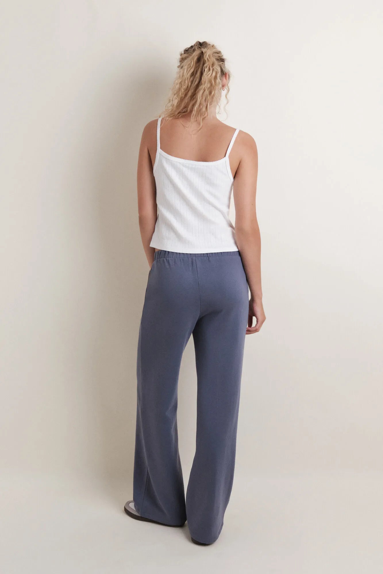 Women Secret_Medium Blue_Blue Cotton Plush Flare Trouser_1672052_15_04
