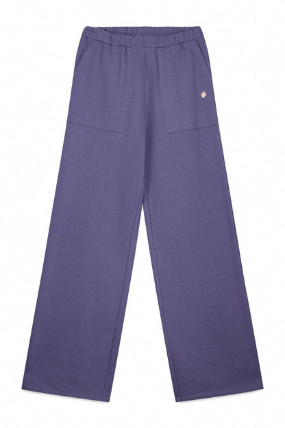Women Secret_Medium Blue_Blue Cotton Plush Flare Trouser_1672052_15_07