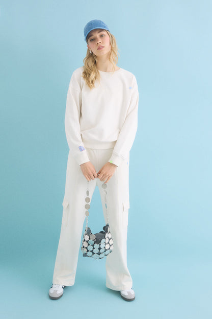 Women Secret_Ivory Terry Flared Trousers_1679333_96_01