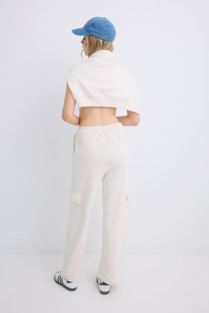 Women Secret_Ivory Terry Flared Trousers_1679333_96_06