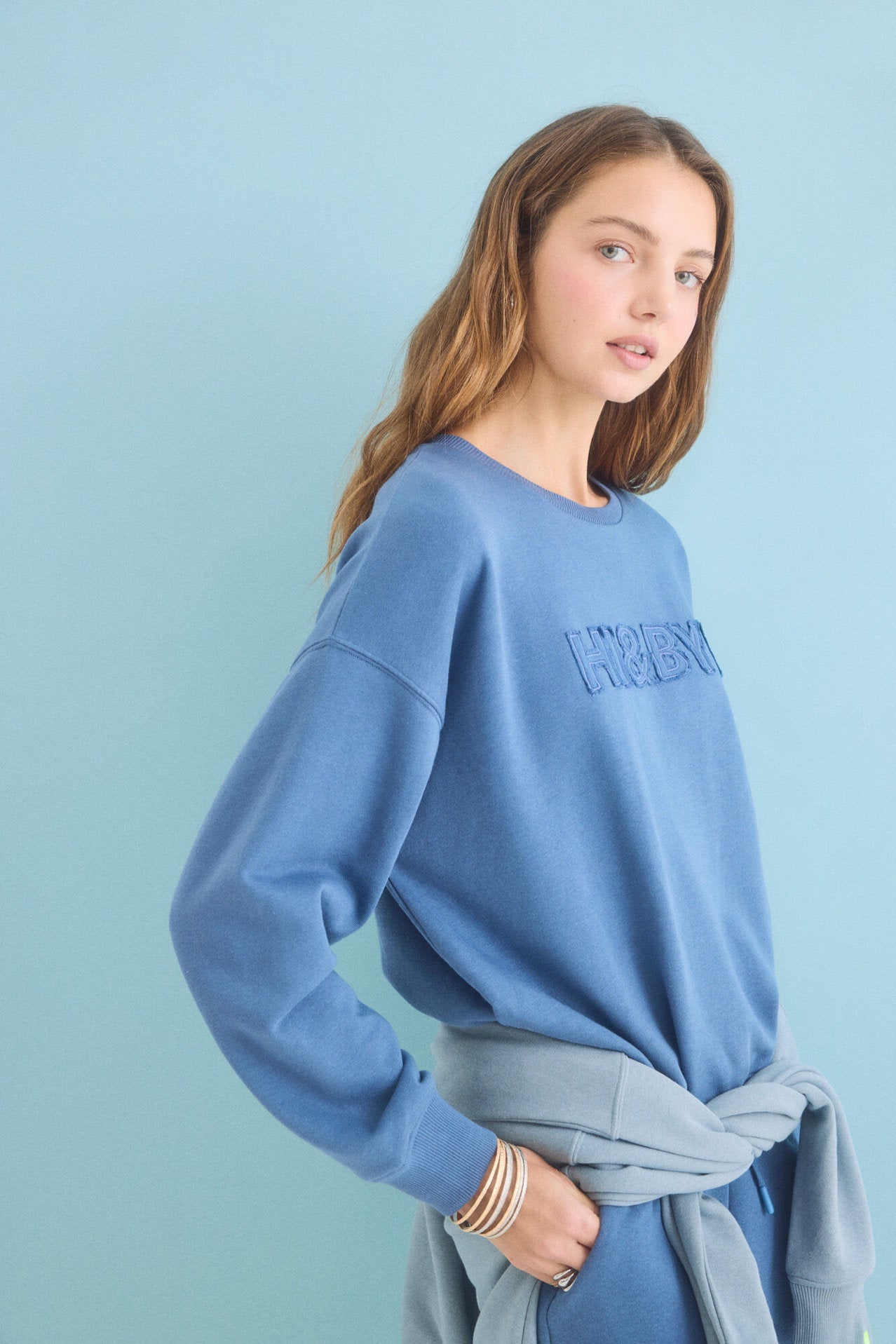 Women Secret_Blue Cotton Fleece Sweatshirt_1699118_17_02