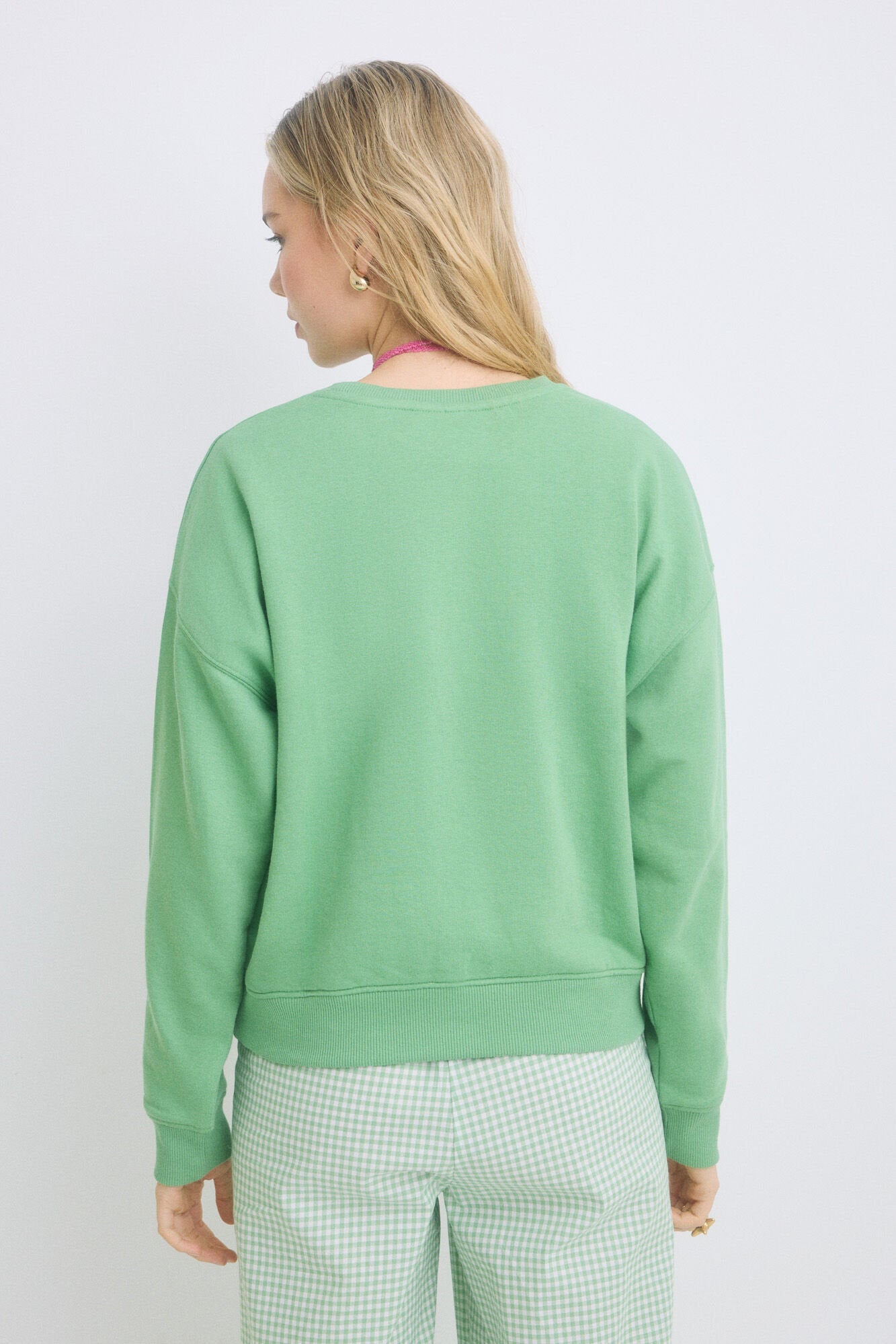 Women Secret_Green Cotton Fleece Sweatshirt_1699119_21_07
