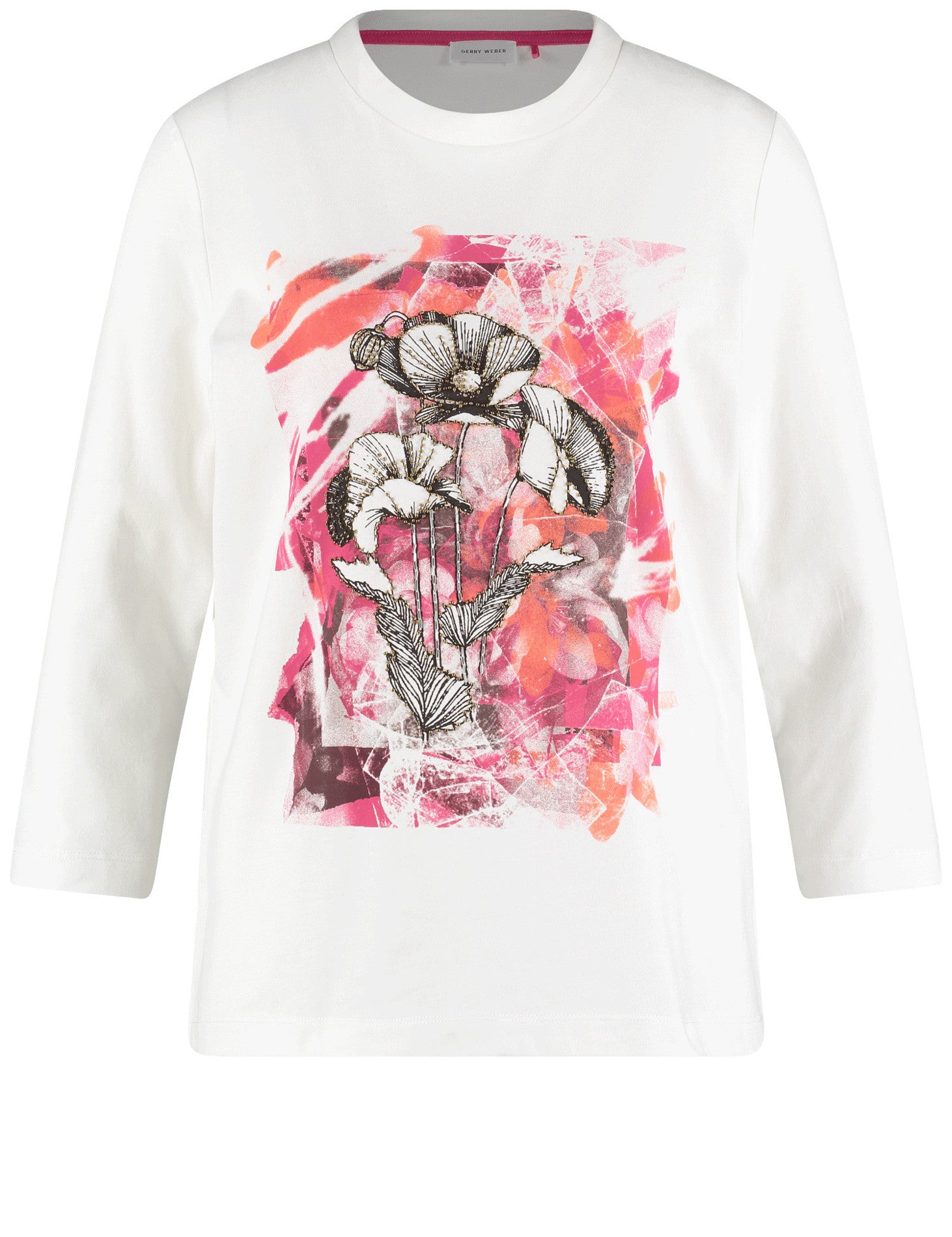 Gerry Weber_Offwhite/Flowers Placement_T-Shirt 3/4 Sleeve_170068-56003_9206_01