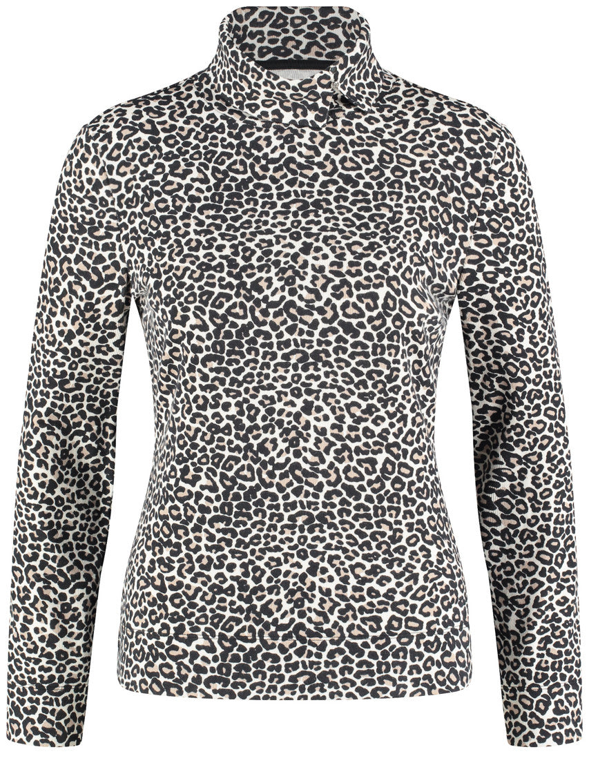 Gerry Weber_Sandshell/Black Leo Jacquard_T-Shirt 1/1 Sleeve_170074-56038_9194_01