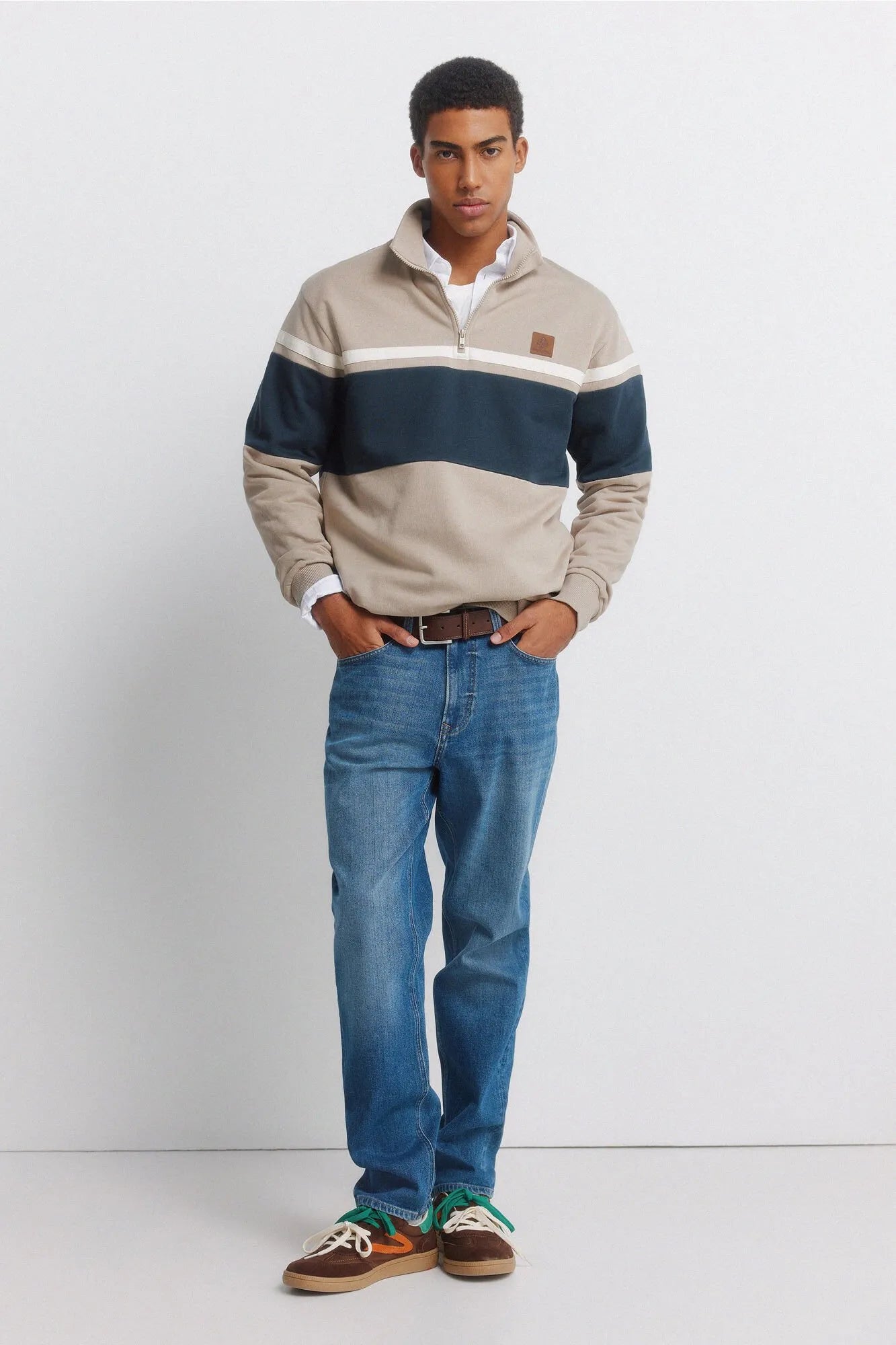 Springfield Blue Men Medium Wash Regular Fit Jeans SKU: 1753231_14 Image 01