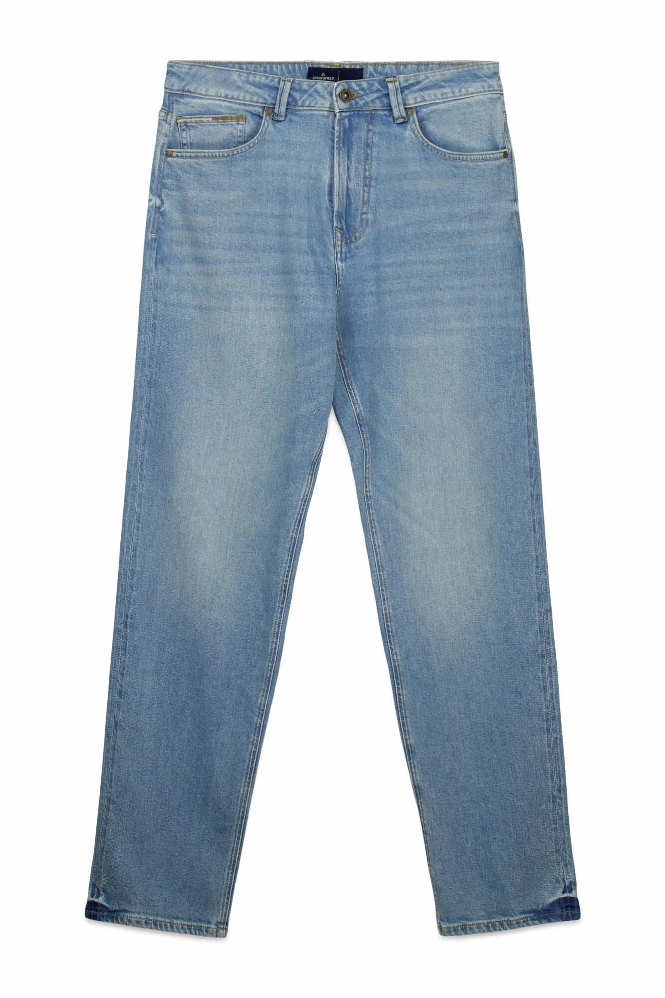 Springfield Blue Men Medium Light Wash Regular Fit Jeans SKU: 1753232_15 Image 07