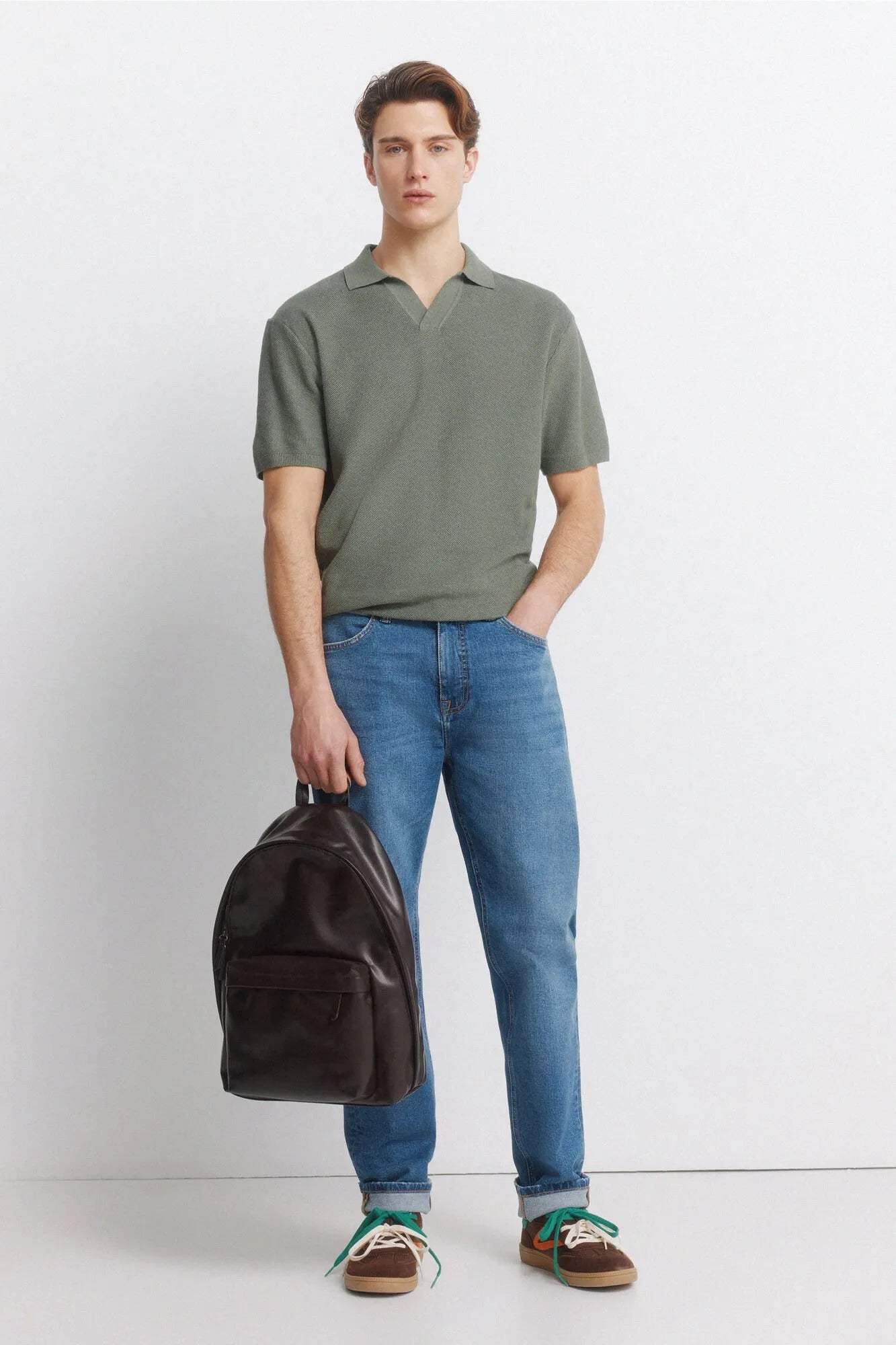 Springfield Blue Men Jeans Medium Wash Slim Fit SKU: 1753239_14 Image 01