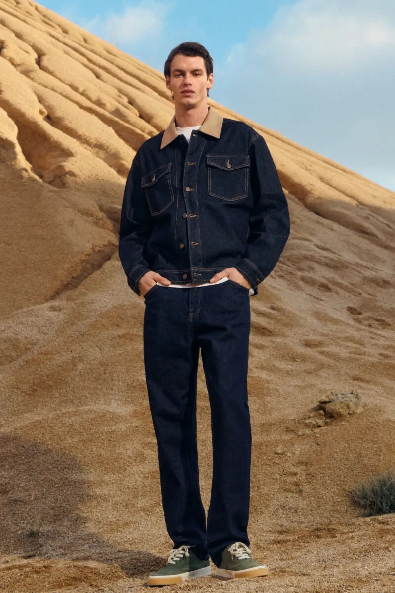 Springfield Blue Men Wide Leg Desized Wash Jeans SKU: 1753246_10 Image 01