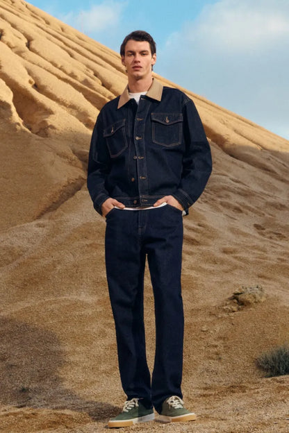 Springfield Blue Men Wide Leg Desized Wash Jeans SKU: 1753246_10 Image 01