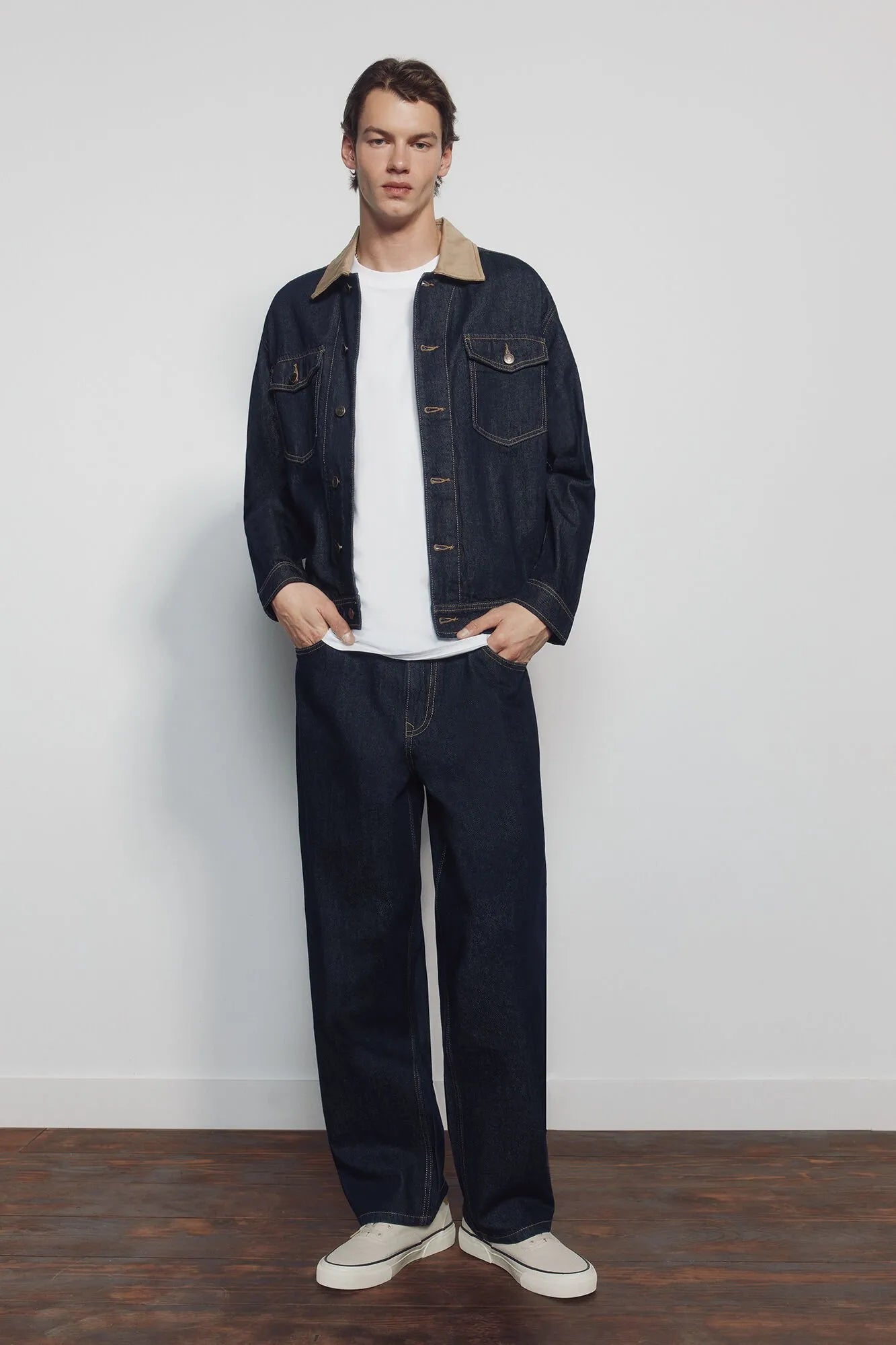 Springfield Blue Men Wide Leg Desized Wash Jeans SKU: 1753246_10 Image 02