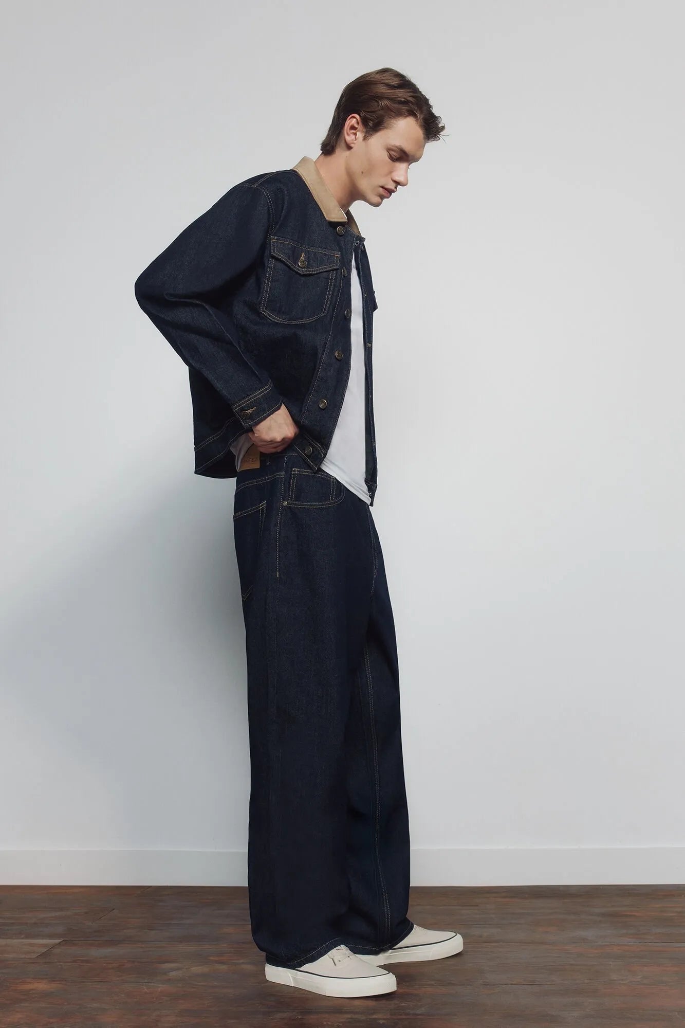 Springfield Blue Men Wide Leg Desized Wash Jeans SKU: 1753246_10 Image 04