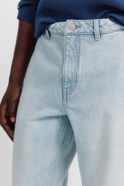 Springfield Blue Men Light Denim Washed Chinos SKU: 1753247_16 Image 04