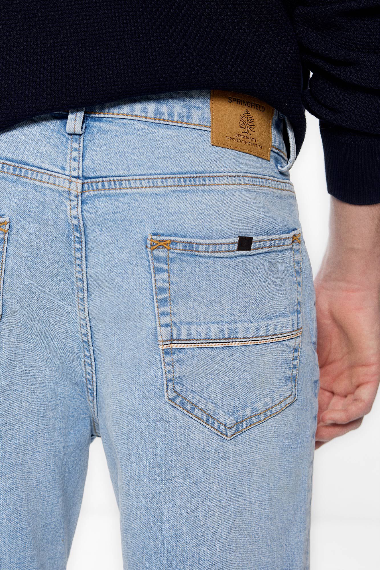 Light Wash Slim Fit Jeans - BEVAVA