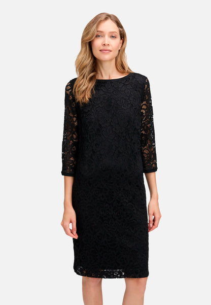 Betty Barclay_Black_Sheath Dress with 3/4 Sleeves_1768-1612_9045_02