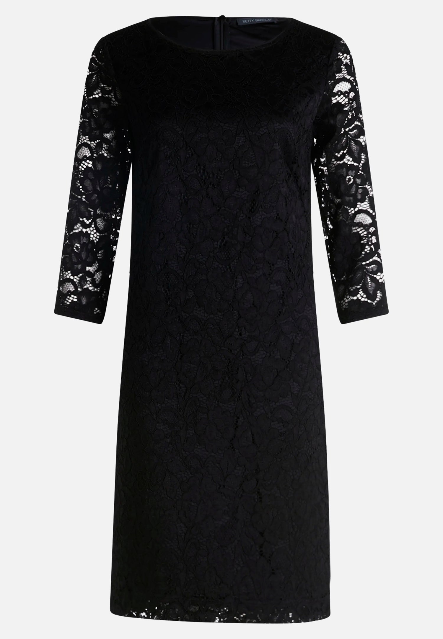 Betty Barclay_Black_Sheath Dress with 3/4 Sleeves_1768-1612_9045_03