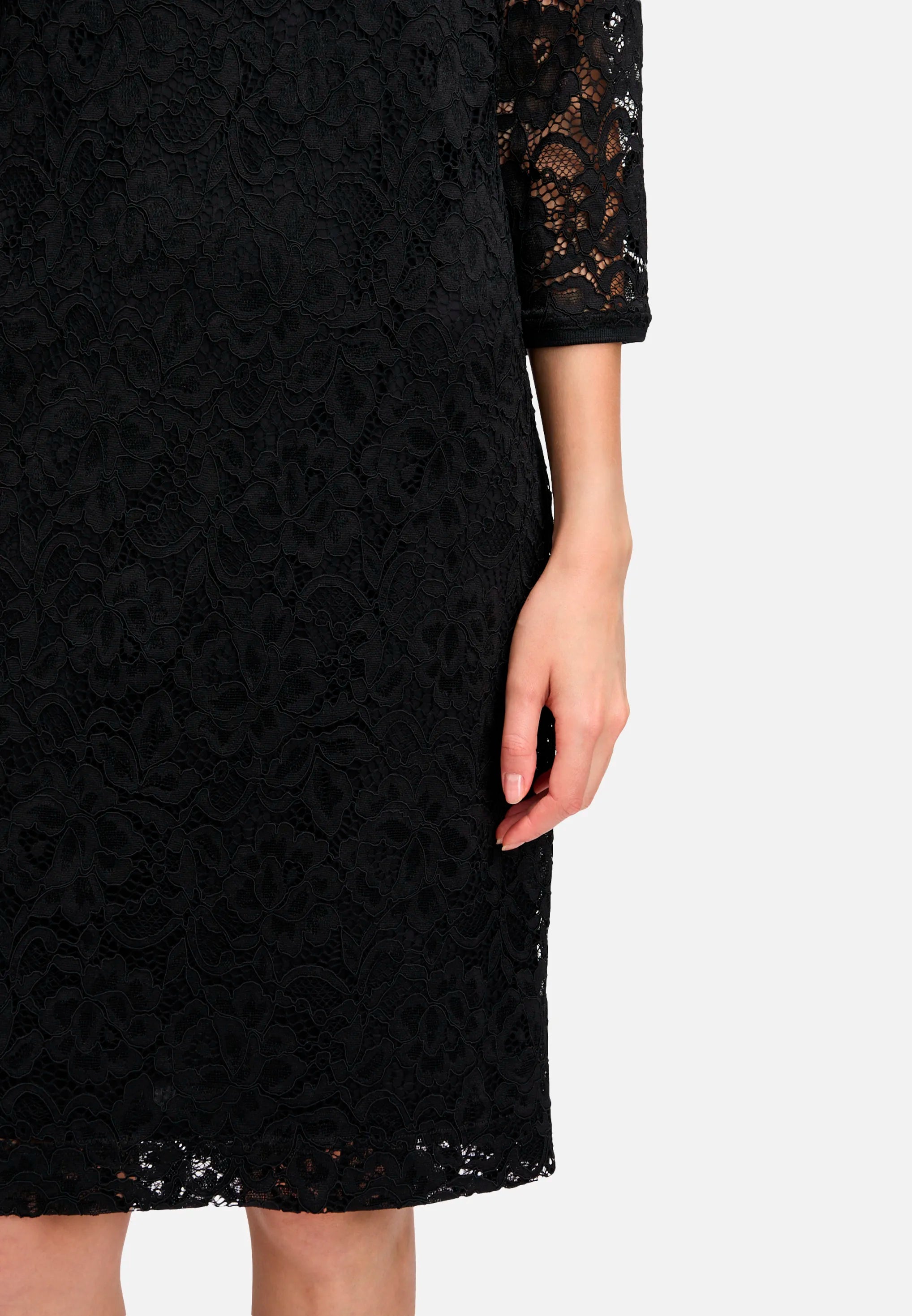 Betty Barclay_Black_Sheath Dress with 3/4 Sleeves_1768-1612_9045_05