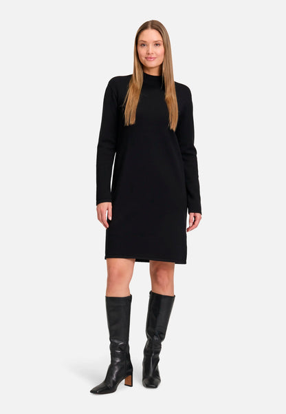 Betty Barclay_Black_Knit Dress with Stand-Up Collar_1786-2907_9045_02