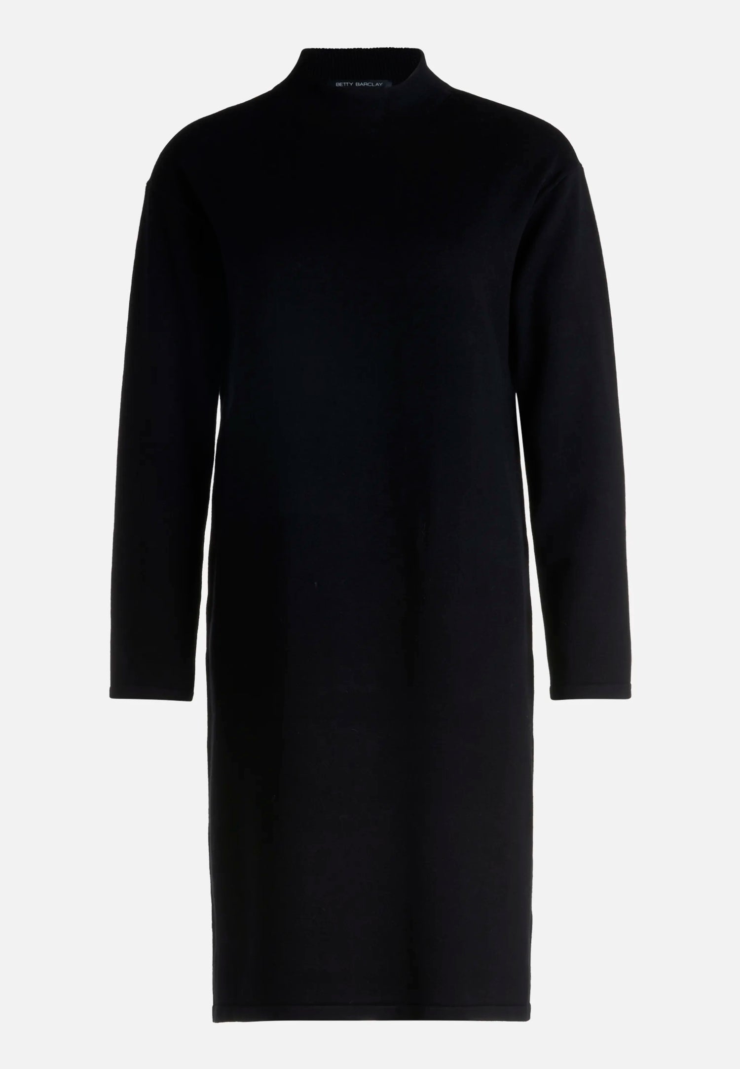 Betty Barclay_Black_Knit Dress with Stand-Up Collar_1786-2907_9045_04