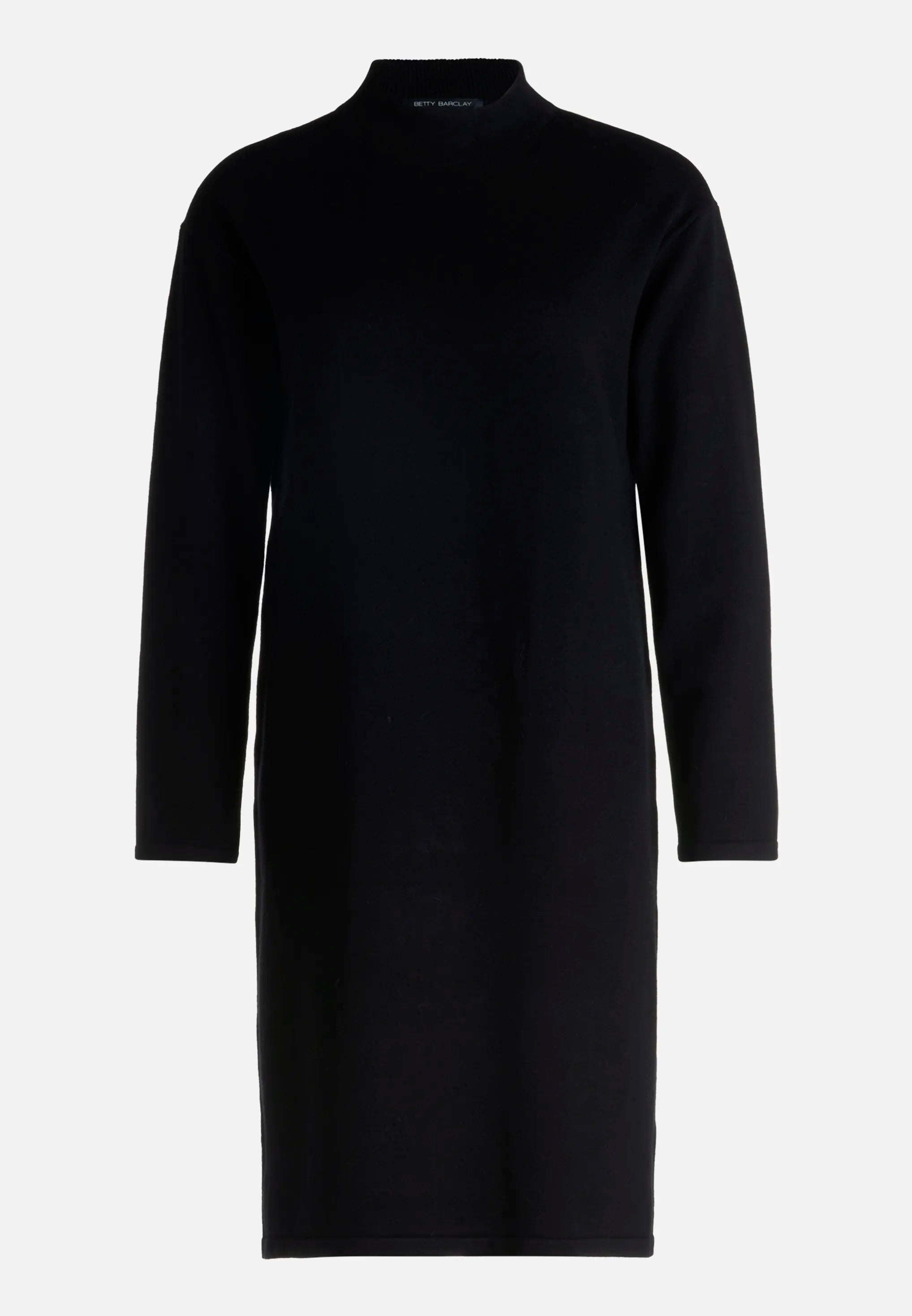 Betty Barclay_Black_Knit Dress with Stand-Up Collar_1786-2907_9045_04