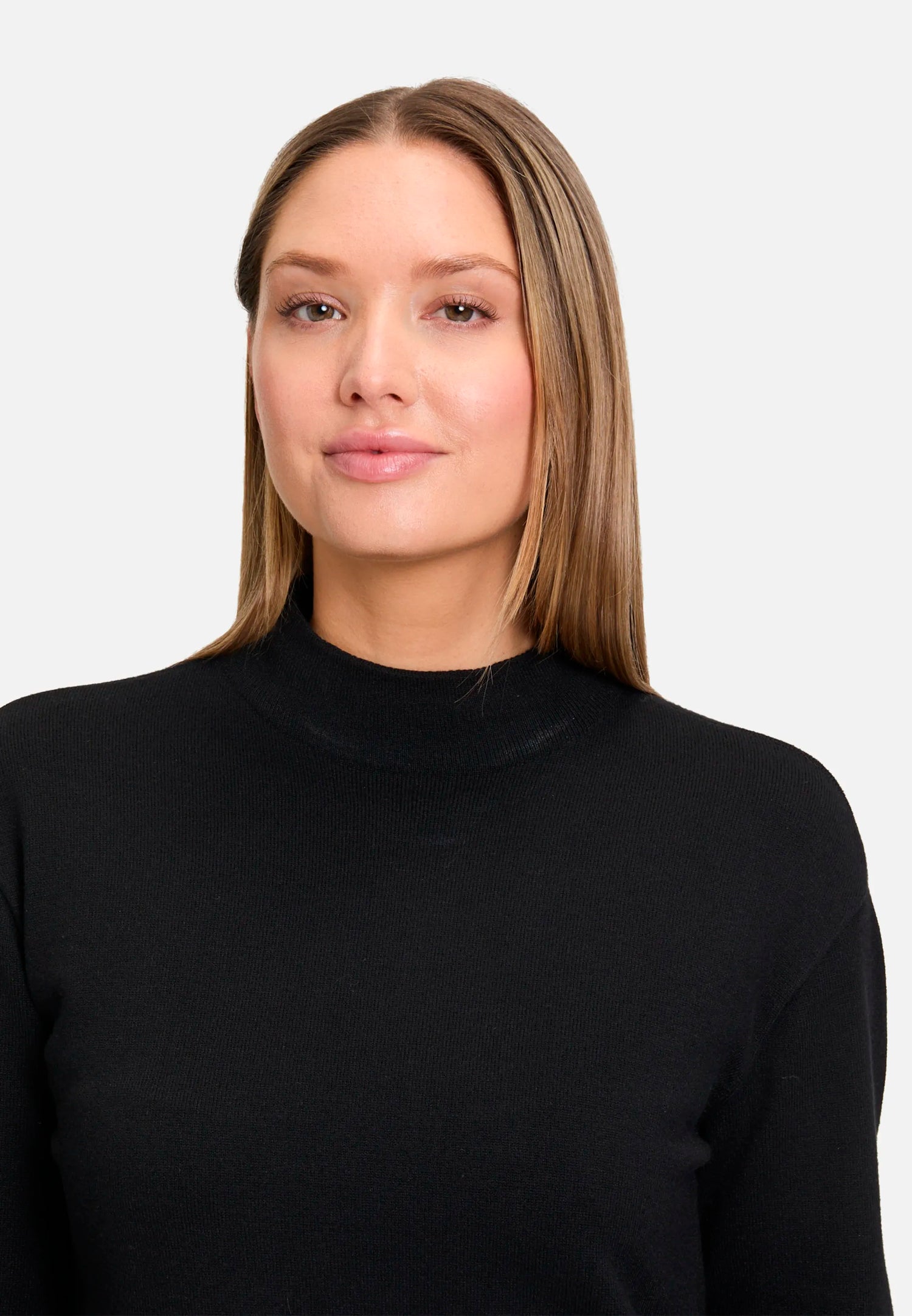 Betty Barclay_Black_Knit Dress with Stand-Up Collar_1786-2907_9045_07