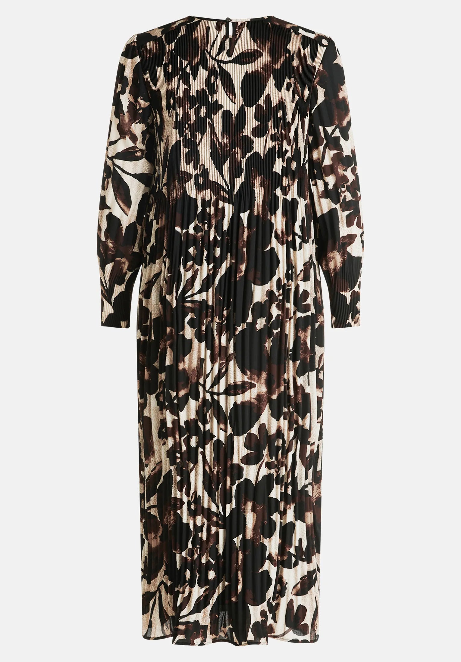 Betty Barclay_Beige/Brown_Pleated Dress Long Sleeves_1789-1623_7875_04