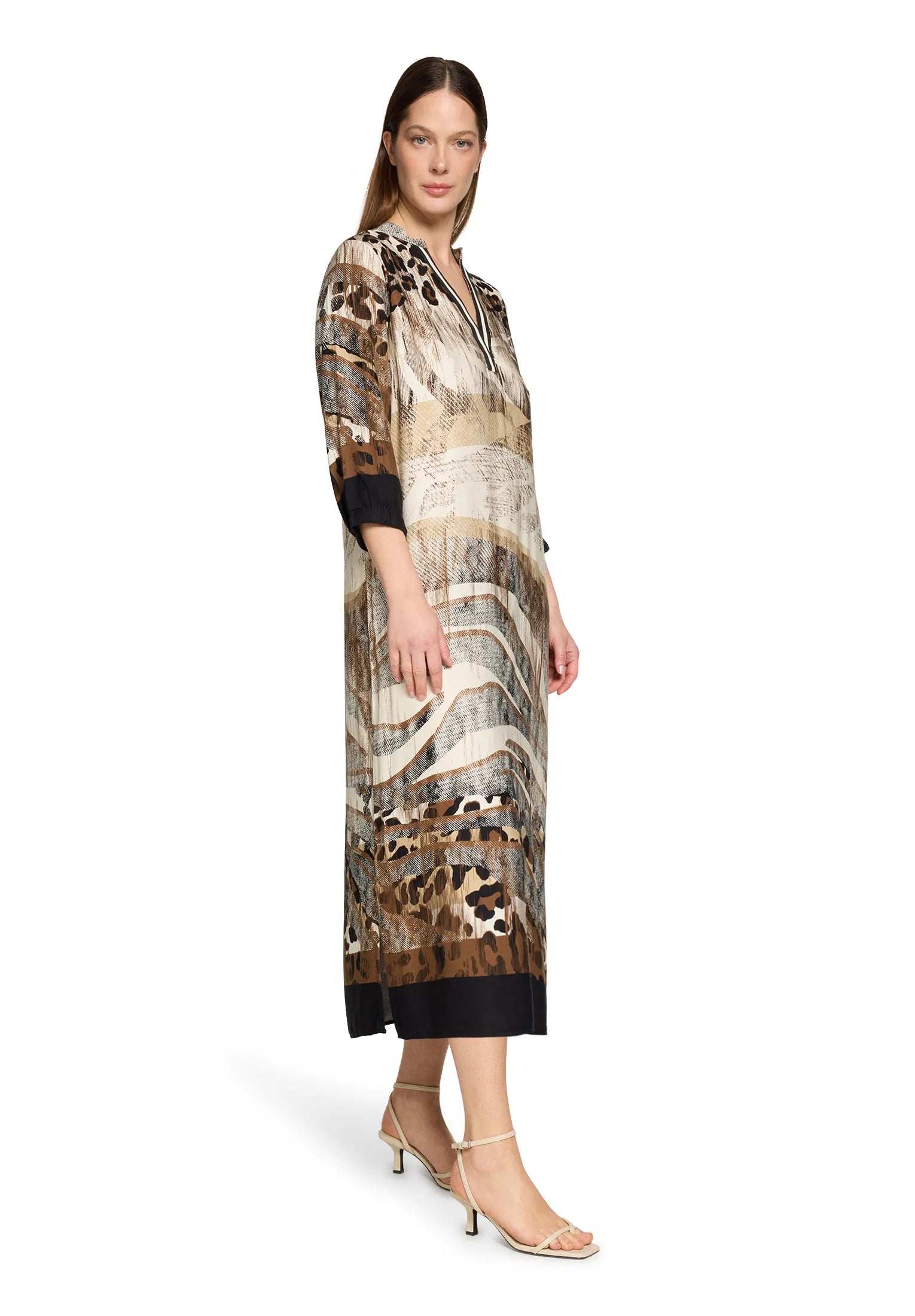 Betty Barclay Cream/Black Women Dress Short 3/4 Sleeve SKU: 1821-1790_1891 Image 01