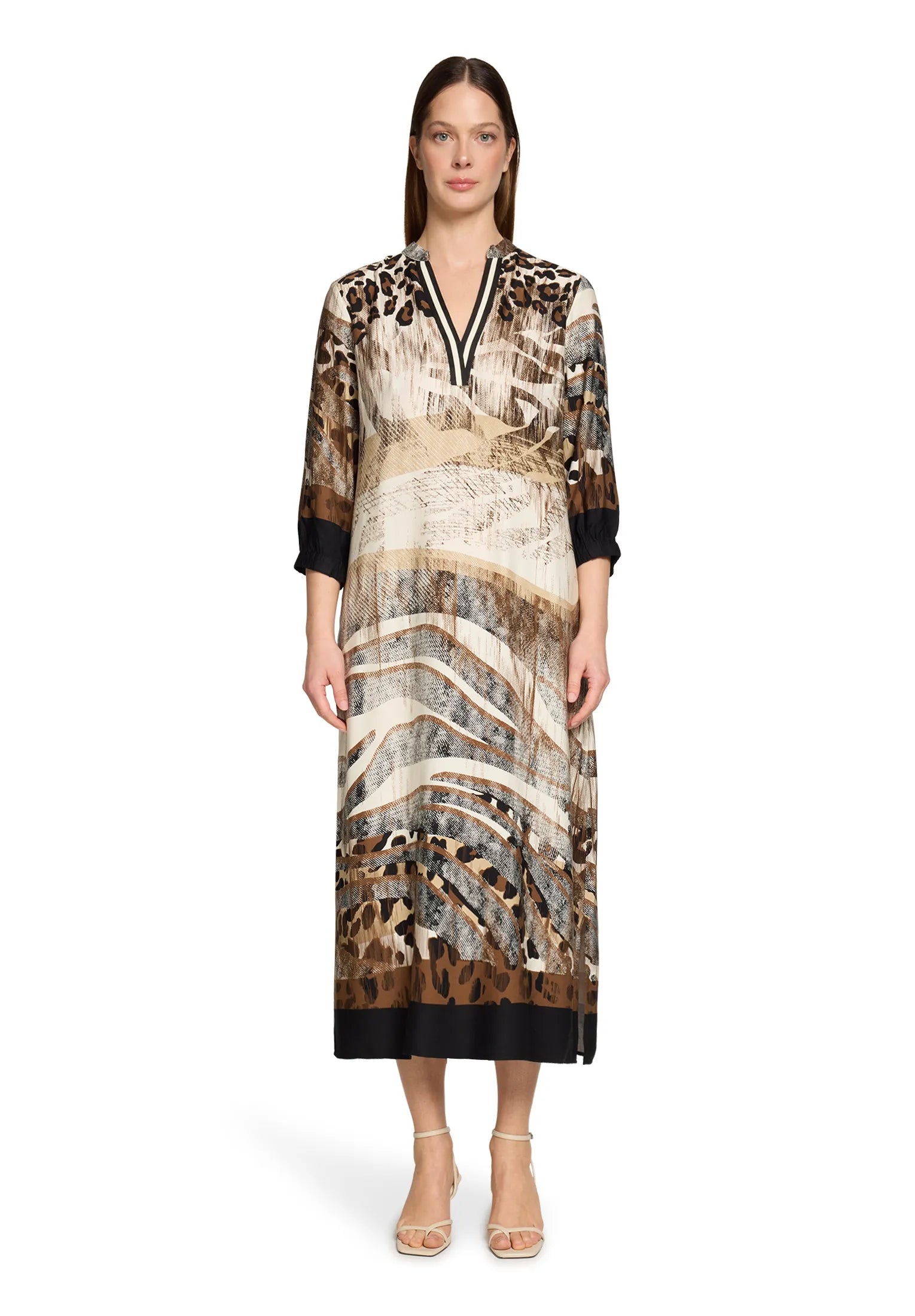 Betty Barclay Cream/Black Women Dress Short 3/4 Sleeve SKU: 1821-1790_1891 Image 03