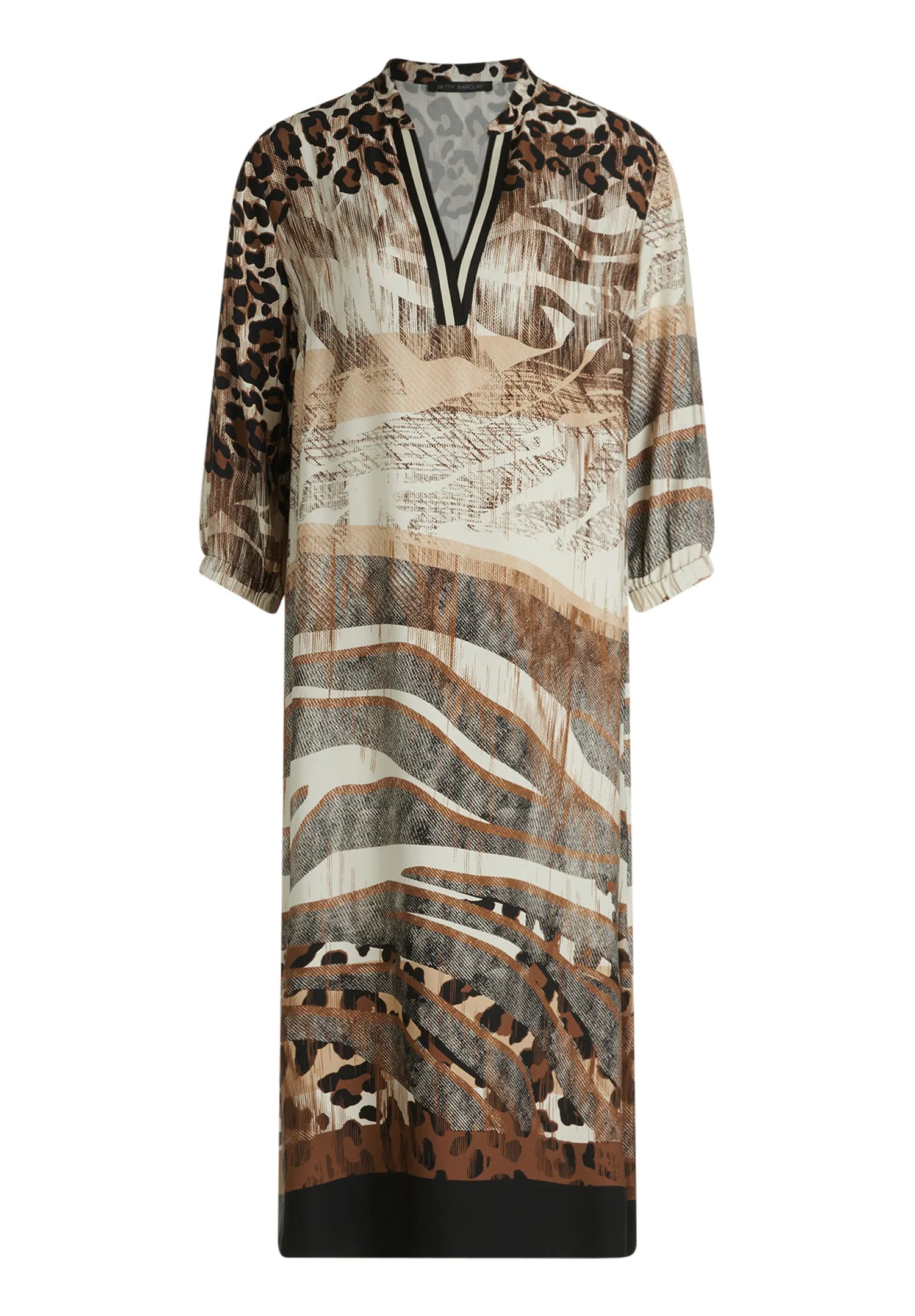 Betty Barclay Cream/Black Women Dress Short 3/4 Sleeve SKU: 1821-1790_1891 Image 04