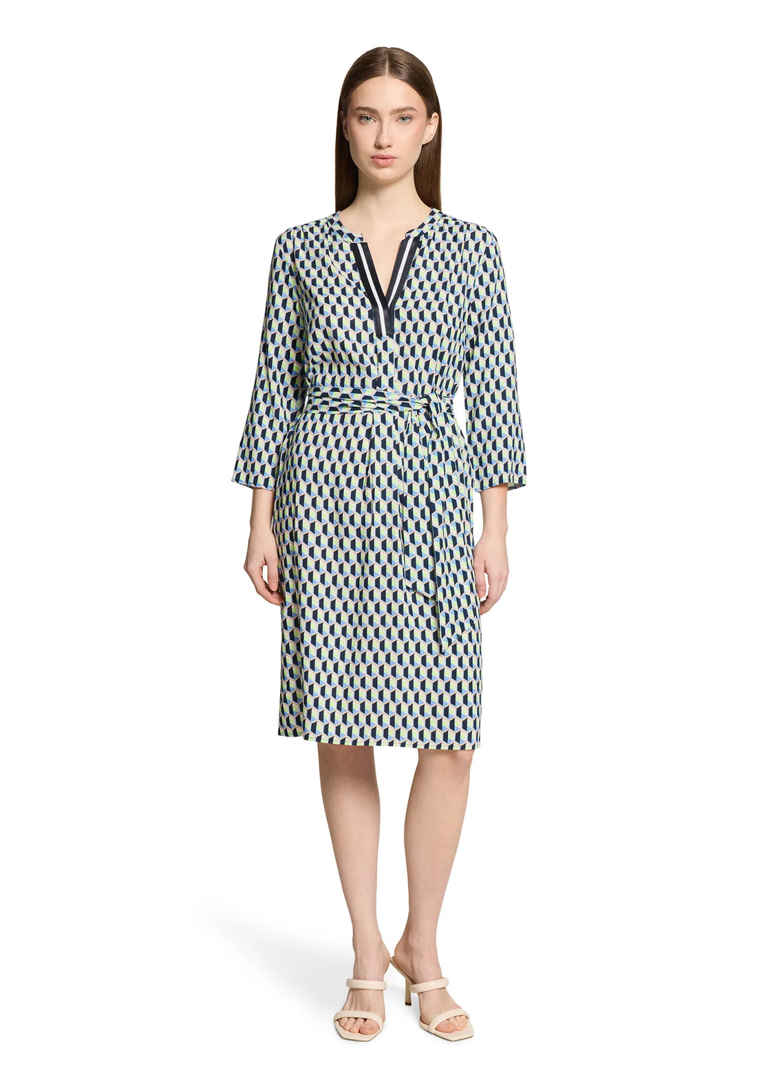 Betty Barclay Blue/Green Women Blouse Dress with Belt SKU: 1840-1855_8850 Image 02