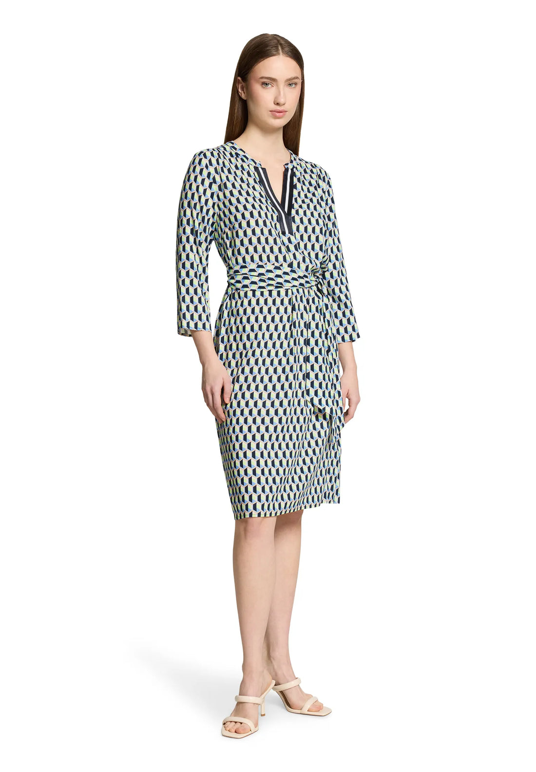 Betty Barclay Blue/Green Women Blouse Dress with Belt SKU: 1840-1855_8850 Image 05
