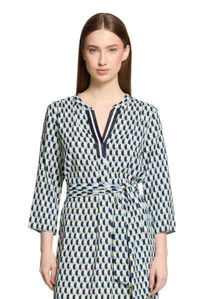 Betty Barclay Blue/Green Women Blouse Dress with Belt SKU: 1840-1855_8850 Image 06