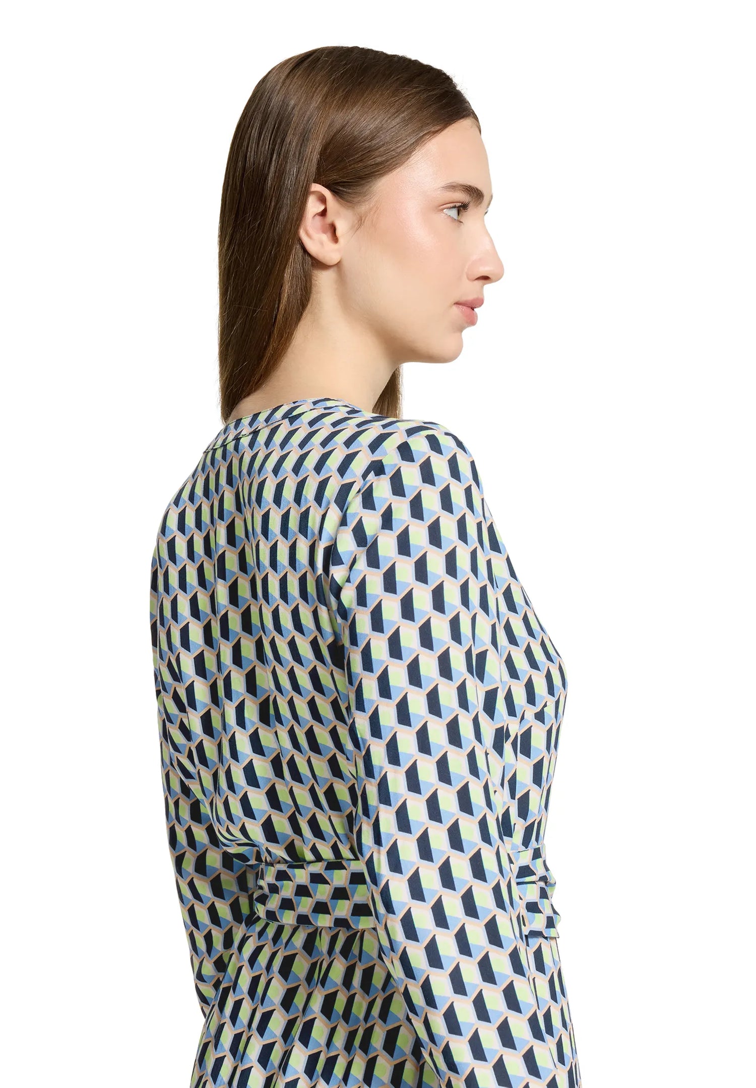 Betty Barclay Blue/Green Women Blouse Dress with Belt SKU: 1840-1855_8850 Image 07