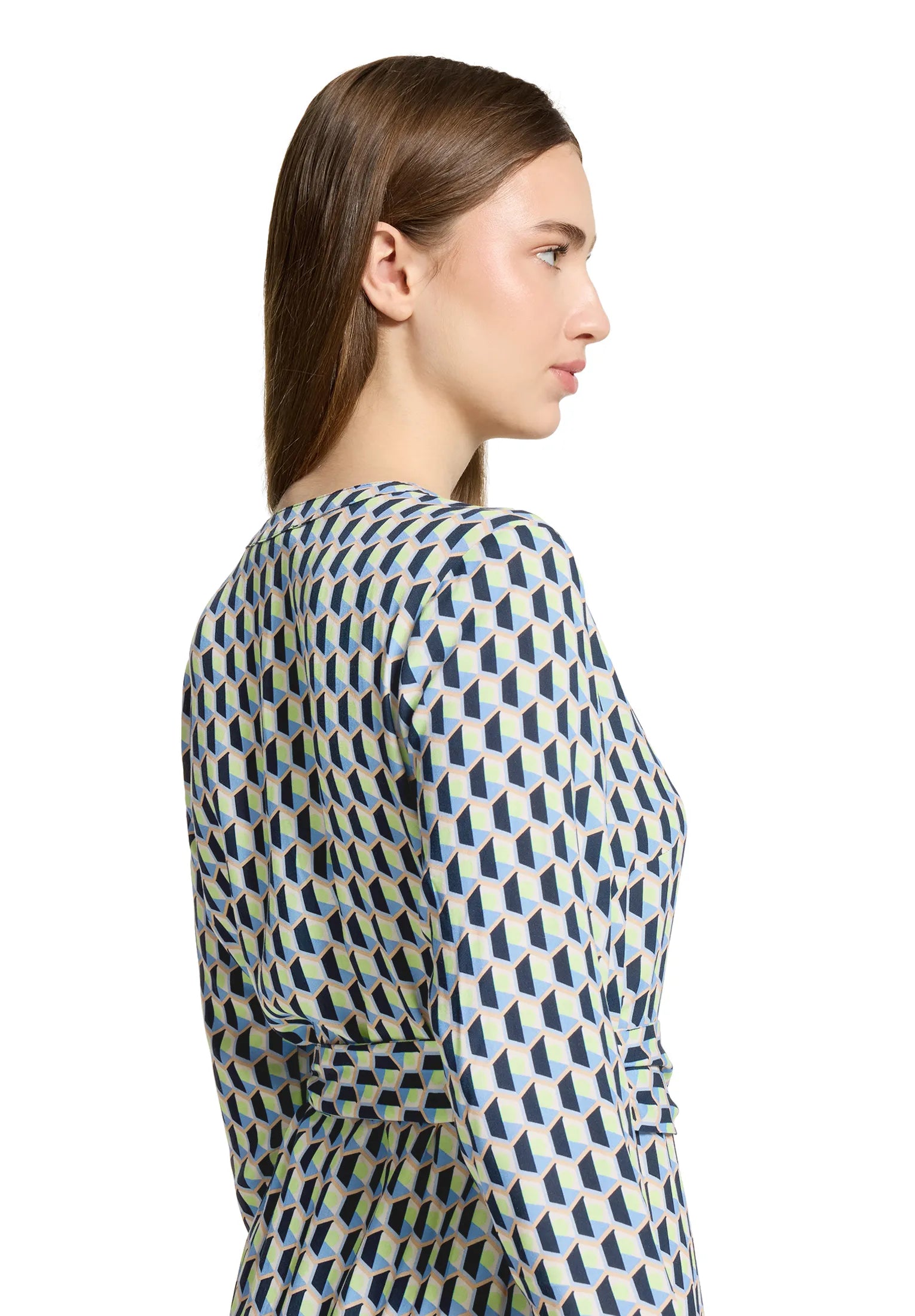 Betty Barclay Blue/Green Women Blouse Dress with Belt SKU: 1840-1855_8850 Image 07