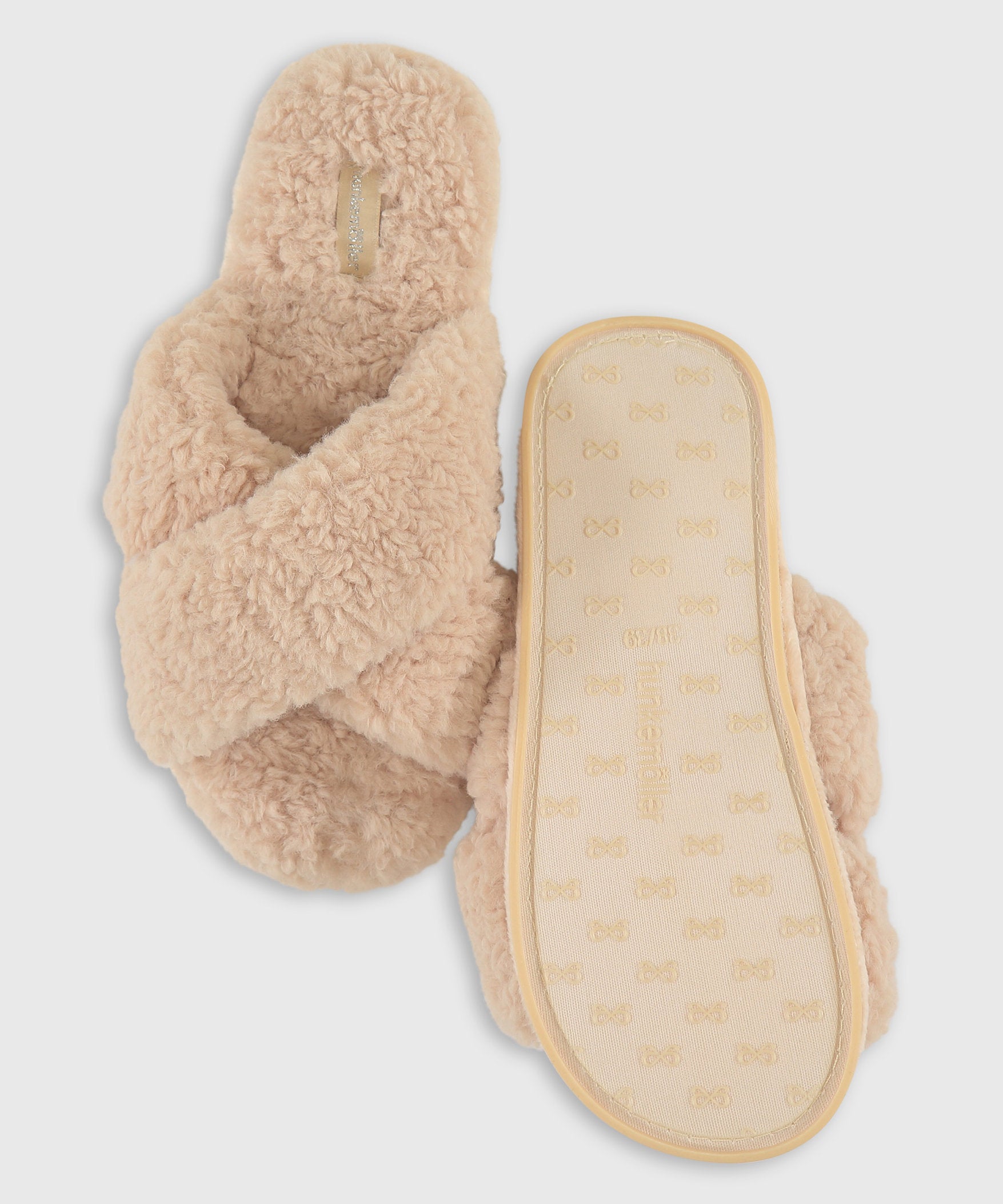 Mandy Teddy Cross Slipper_187553_Oatmeal Marl_03