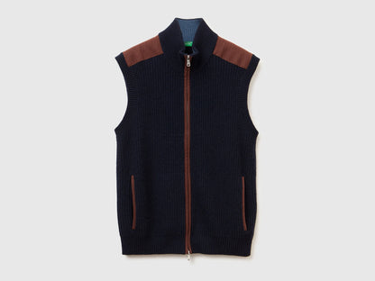 Benetton_Dark Blue_Vest with Zip in Wool Blend_18AYU501A_3C1_05