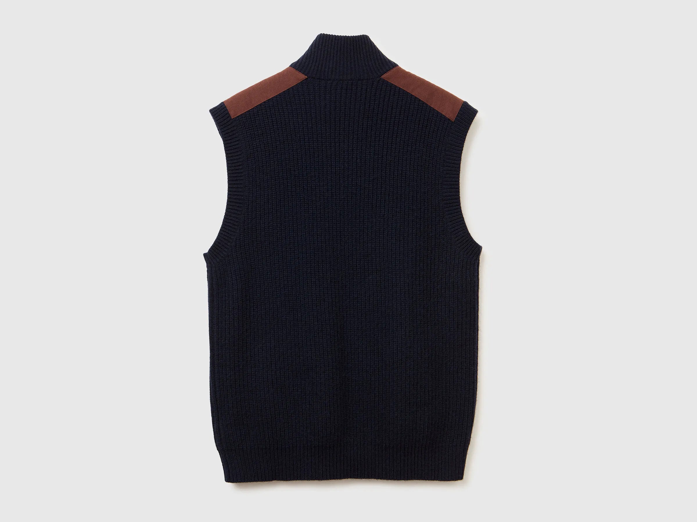 Benetton_Dark Blue_Vest with Zip in Wool Blend_18AYU501A_3C1_06