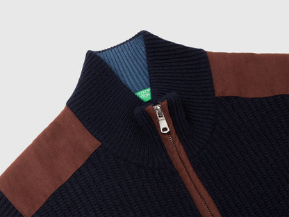 Benetton_Dark Blue_Vest with Zip in Wool Blend_18AYU501A_3C1_07