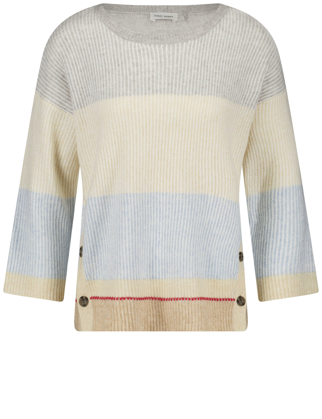 Gerry Weber_Sandshell/Silver/Cloud Stripe_Pullover 3/4 Sleeve_190015-57011_9181_01
