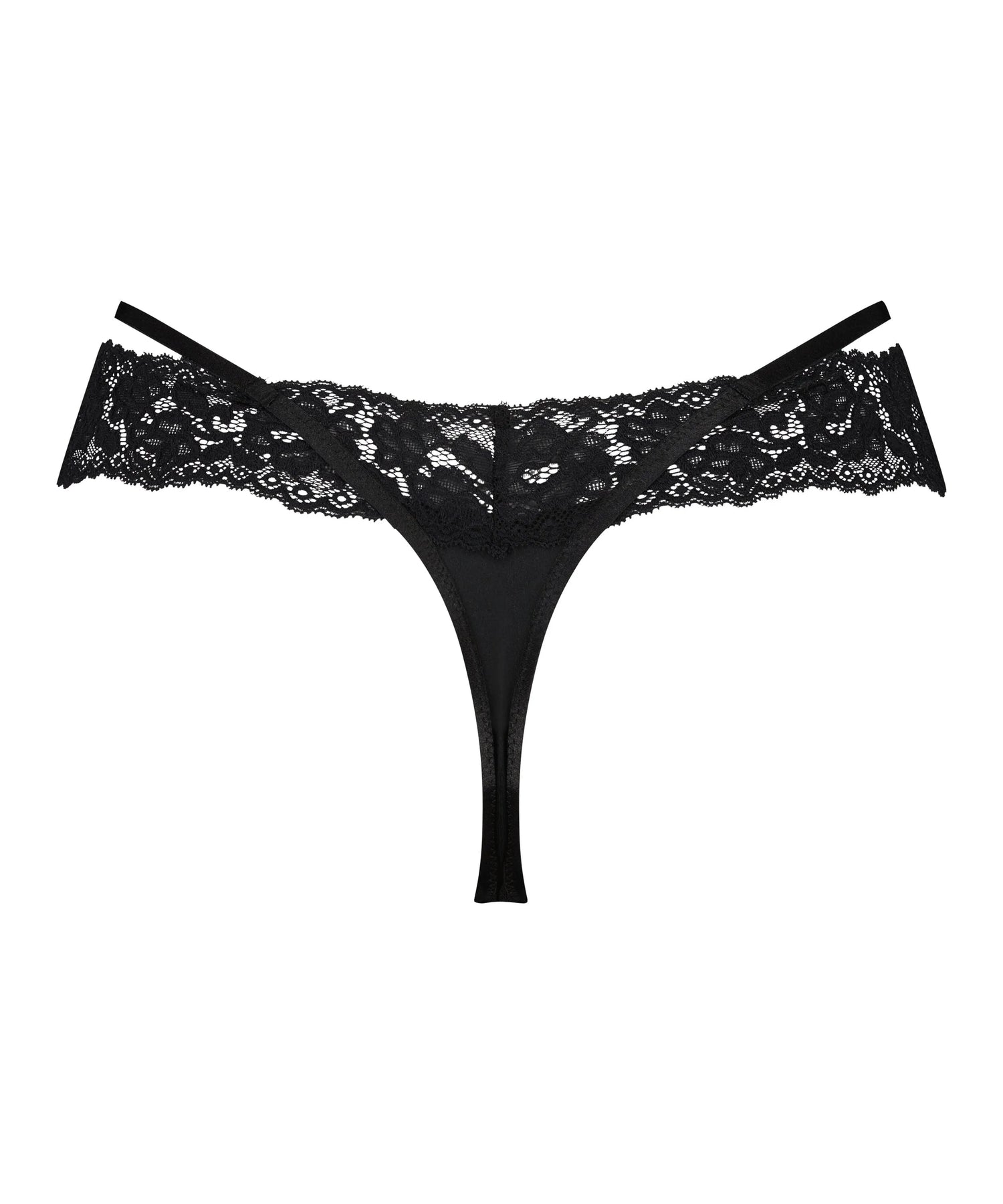 Hunkemoller Black Women Elliena Extra Low V Thong SKU: 194040_Black Image 05