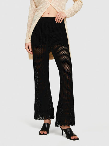 Perforated Trousers With Fringe_196PMF008_100_04